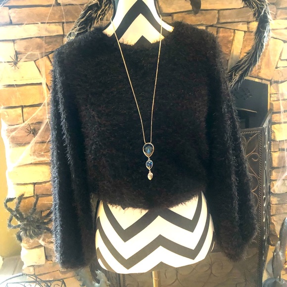 Altar'd State Sweaters - Black Altar’D State Cropped Sweater